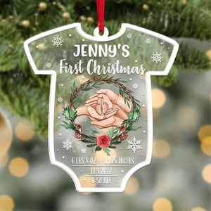 New Family Baby Shower, Personalized Acrylic Ornament, Family Christmas Decor - Ornament - GoDuckee