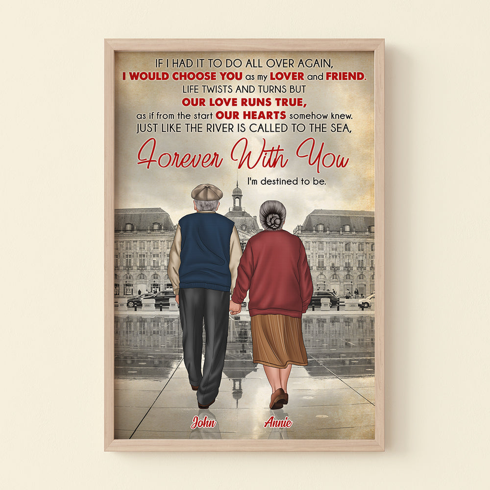 Personalized Couple Canvas Print, Forever With You I'm Destined To Be - Poster & Canvas - GoDuckee