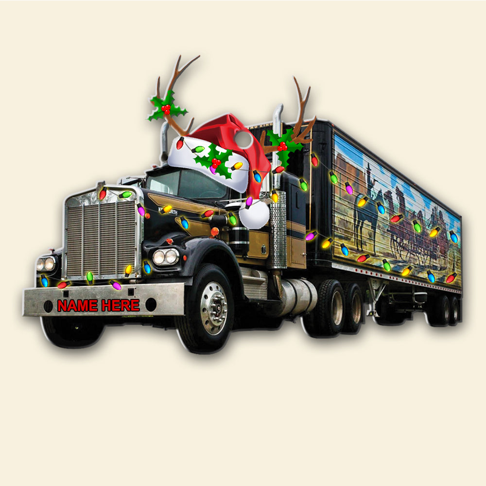 Trucker Christmas Semi Truck 1 Custom Shape Ornament - Ornament - GoDuckee