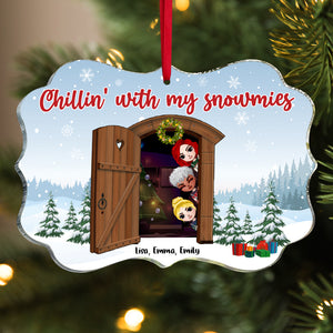 Chillin' With My Snowmies Personalized Christmas Besties Ornament, Gift For Friends - Ornament - GoDuckee