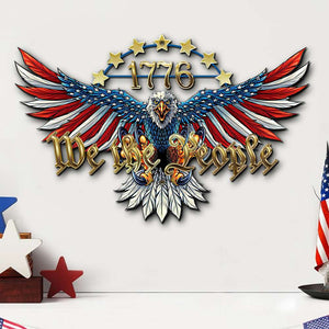 Veteran We The People, Cut Metal Sign, American Bald Eagle - Metal Wall Art - GoDuckee