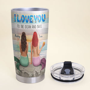 Sisters I Love You To The Ocean And Back Personalized Tumbler Cup Gift For Friends - Tumbler Cup - GoDuckee