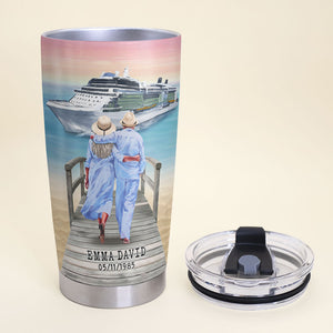 I Want To Hold Your Hand At 80 & Say: "Baby Let's Go Cruising" Personalized Tumbler Cup Gift For Couple - Tumbler Cup - GoDuckee