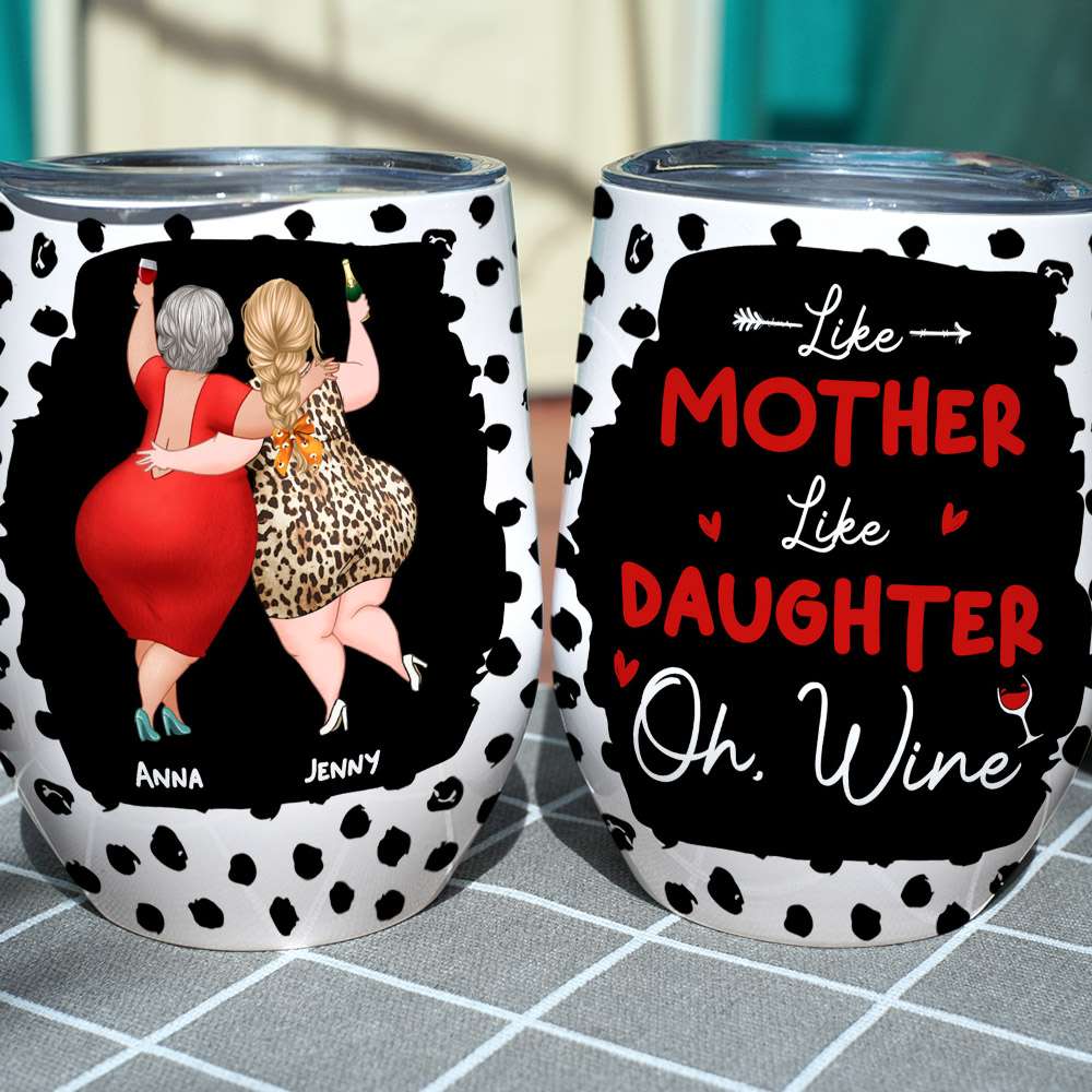 Like Mother Like Daughter Chibi - Personalized Wine Tumbler