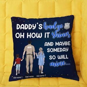 Personalized Gifts For Police Daddy's badge Custom Pillow - Pillow - GoDuckee