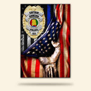 Custom State Seal Police Badge Poster - American Flag - Poster & Canvas - GoDuckee