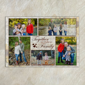 Together We Make A Family Personalized Family Wood Puzzle Gift For Family - Wood Sign - GoDuckee