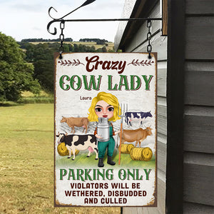 Parking Only Violators Will Be Wethered Disbudded And Culled, Personalized Metal Sign, Gifts for Farming Girls - Metal Wall Art - GoDuckee