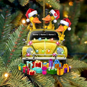 Couple Gift For Beetle Lover - Personalized Duck Christmas Ornament - Ornament - GoDuckee