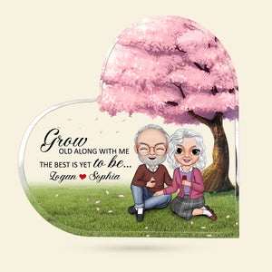 Grow Old Along With Me The Best Is Yet To Be Personalized Couple Plaque, Gift For Couple - Decorative Plaques - GoDuckee