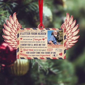 A Letter From Heaven, Heaven Personalized Photo Wood Ornament Christmas Gift - Ornament - GoDuckee