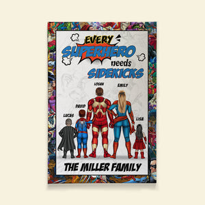 Every Super Family Needs Sidekicks, Personalized Canvas Print - Poster & Canvas - GoDuckee
