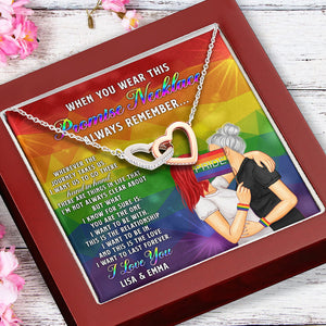 LGBT Couple The Love I Want To Last Forever - Personalized Interlocking Hearts Necklace - Gift for Loved One - Kissing Couple - Jewelry - GoDuckee