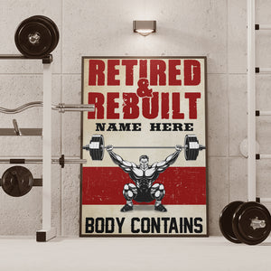Personalized Weightlifting Man Poster - Retired And Rebuilt Body Contains After Market Parts GYM2104 - Poster & Canvas - GoDuckee