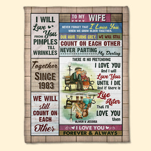 To My Wife/Husband Personalize Couple Blanket - Blanket - GoDuckee