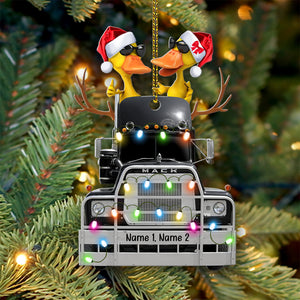 Duck Truck - Christmas Gift For Trucker - Personalized Duck Christmas Ornament - Ornament - GoDuckee