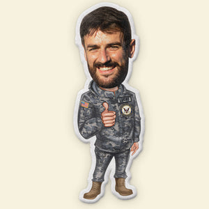 Custom Military Pillow - Man With Happy Face - Pillow - GoDuckee