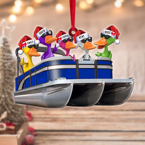 Pontoon Duck Journey Personalized Custom Shape Ornament - Ornament - GoDuckee