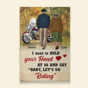 Personalized Old Biker Couple Poster - Baby, Let's Go Riding - Poster & Canvas - GoDuckee