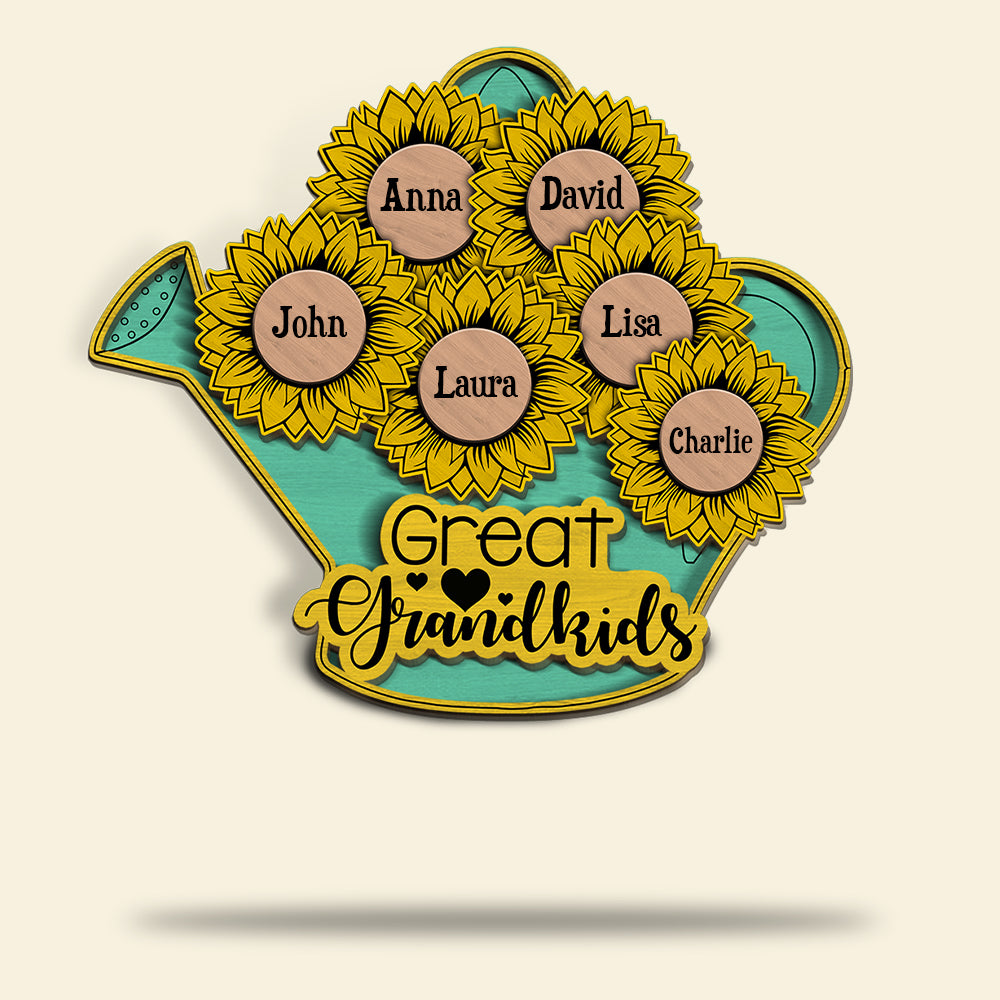 Grandma's Great Grandkids - Personalized 3D 2-Layered Wood Art - Gift for Grandparents - Wood Sign - GoDuckee