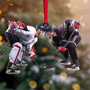 Custom Hockey Photo Ornament, Christmas Tree Decor - Ornament - GoDuckee