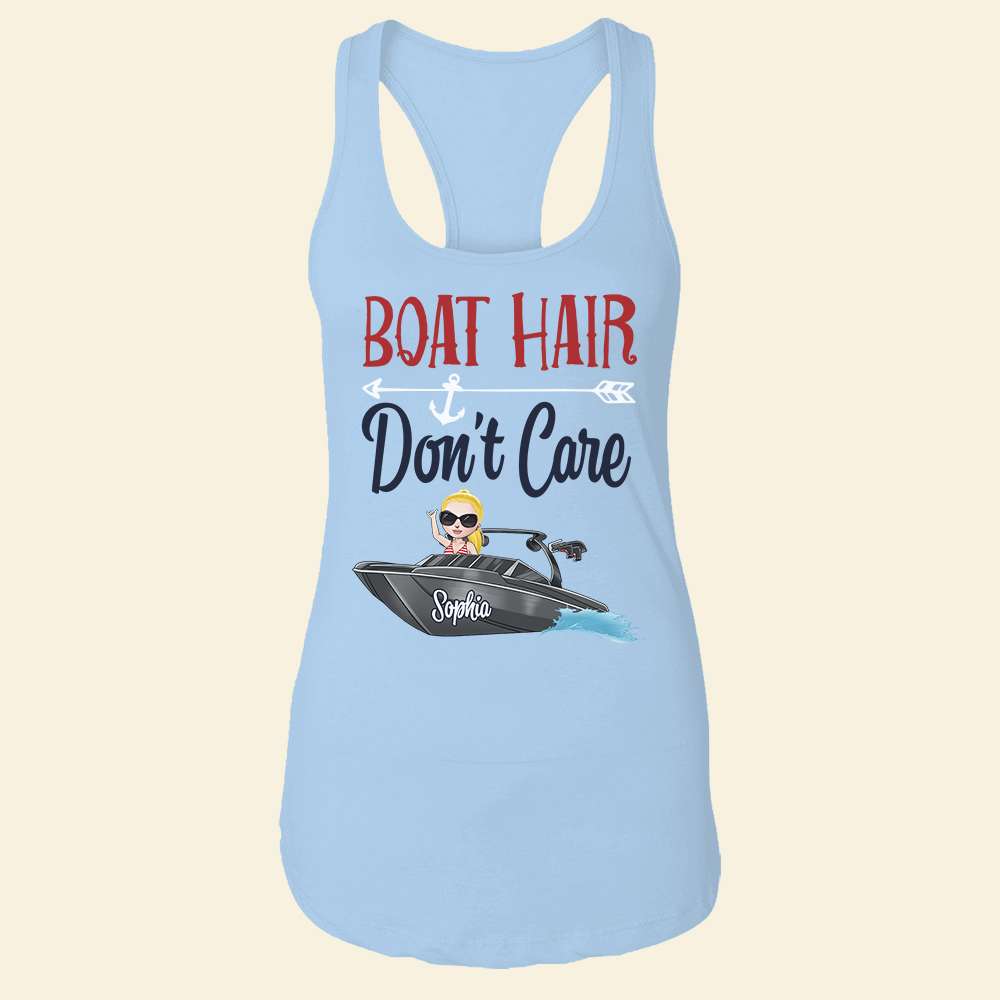 Boat Hair Don't Care Personalized Boat Shirts, Gift For Girl - Shirts - GoDuckee