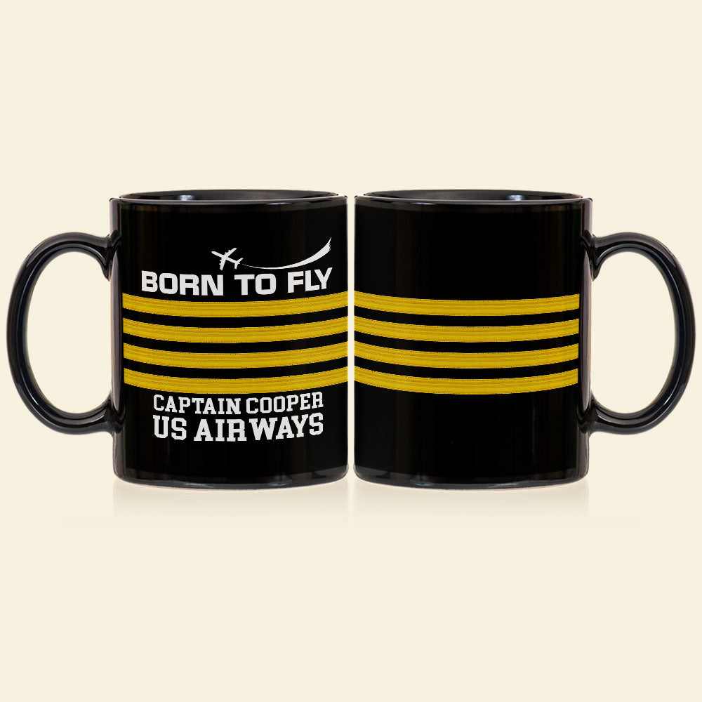 Born To Fly Personalized Pilot Mug, Gift For Pilot - Coffee Mug - GoDuckee