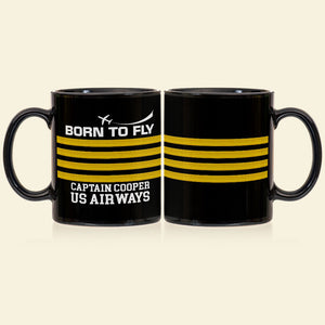 Born To Fly Personalized Pilot Mug, Gift For Pilot - Coffee Mug - GoDuckee