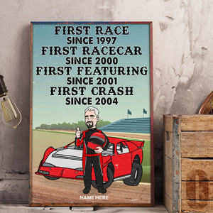 Simpsonalized Dirt Track Racer Poster - First Race, First Racecar, First Featuring, First Crash - Poster & Canvas - GoDuckee