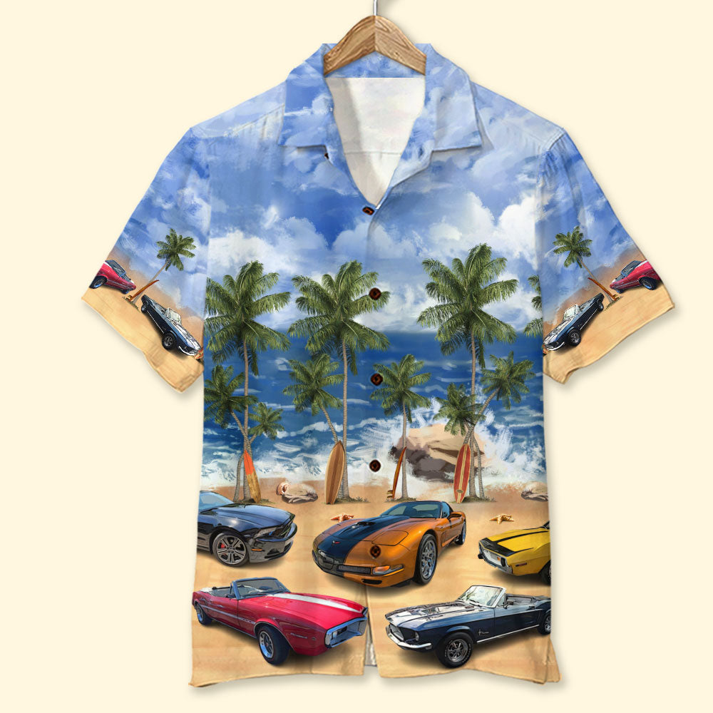 Weekend Forecast Car Show With A Chance Of Beer Custom Car Photo Hawaiian Shirt Gift For Car Lovers - Hawaiian Shirts - GoDuckee