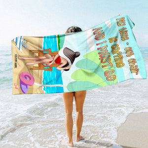 My Time-out Chair Is calling - Personalized Beach Towel - Gifts For Wife, Girlfriend, Vacation Lady - Beach Towel - GoDuckee