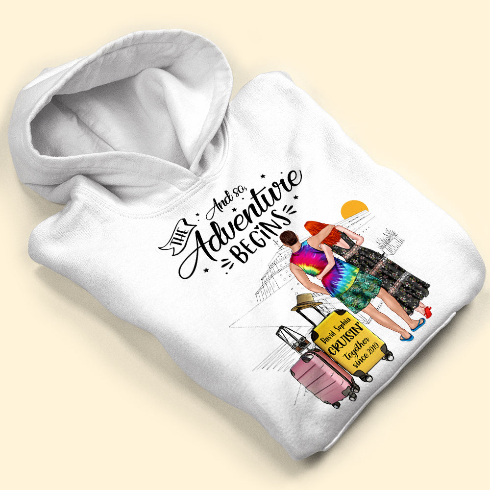 And So, The Adventure Begins Personalized Cruising Couple Shirt Gift For Couple - Shirts - GoDuckee