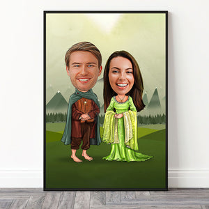 Custom Photo LOTR Hobbit and Silvan Elf Couple Wall Art - Poster & Canvas - GoDuckee