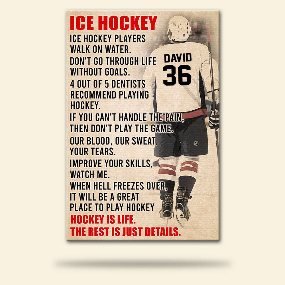 Personalized Hockey Player Poster - Hockey Is Life The Rest Is Just Details - Retro - Poster & Canvas - GoDuckee