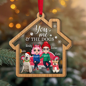 You Me And Dogs, Couple And Pets Mix Ornament Christmas Gift - Ornament - GoDuckee