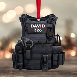 Police Bulletproof Vest Christmas -Personalized Christmas Ornament - Gift for Police - Ornament - GoDuckee