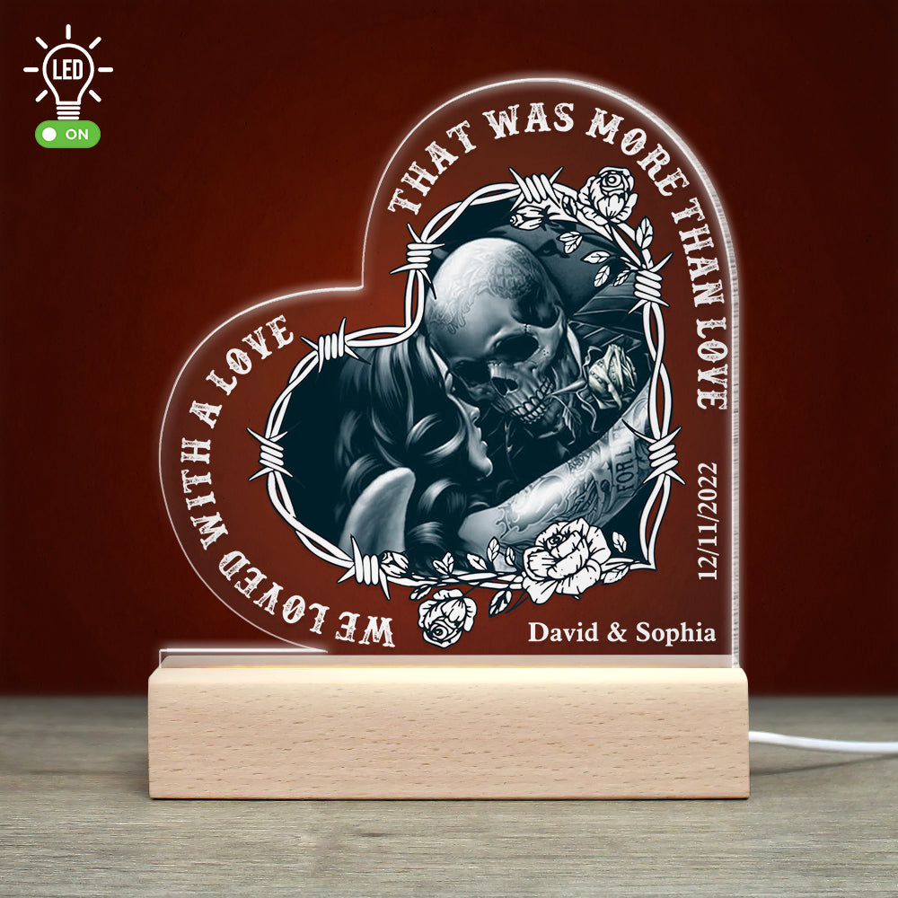 Couple A Love That More Than Love, Personalized 3D Led Light Wooden Base, Gift For Him - Led Night Light - GoDuckee