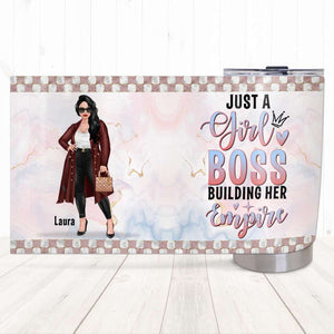 Just A Girl Boss Building Her Empire, Personalized Tumbler for the Boss Girl - Tumbler Cup - GoDuckee