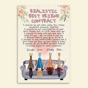 Realistic Best Friend Contract, Bestie Loving Canvas Poster - Poster & Canvas - GoDuckee