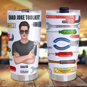 Personalized Fixing Dad Tumbler - Dad Joke Toolkit - Tumbler Cup - GoDuckee