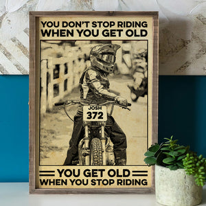 Personalized Motocross Poster - You Don't Stop Riding - Vintage - Poster & Canvas - GoDuckee