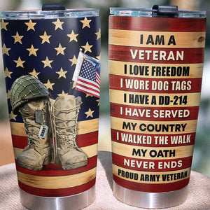 Personalized Military Tumbler Cup - My Oath Never Ends - Military Gifts - Boots with Dogtag - Tumbler Cup - GoDuckee