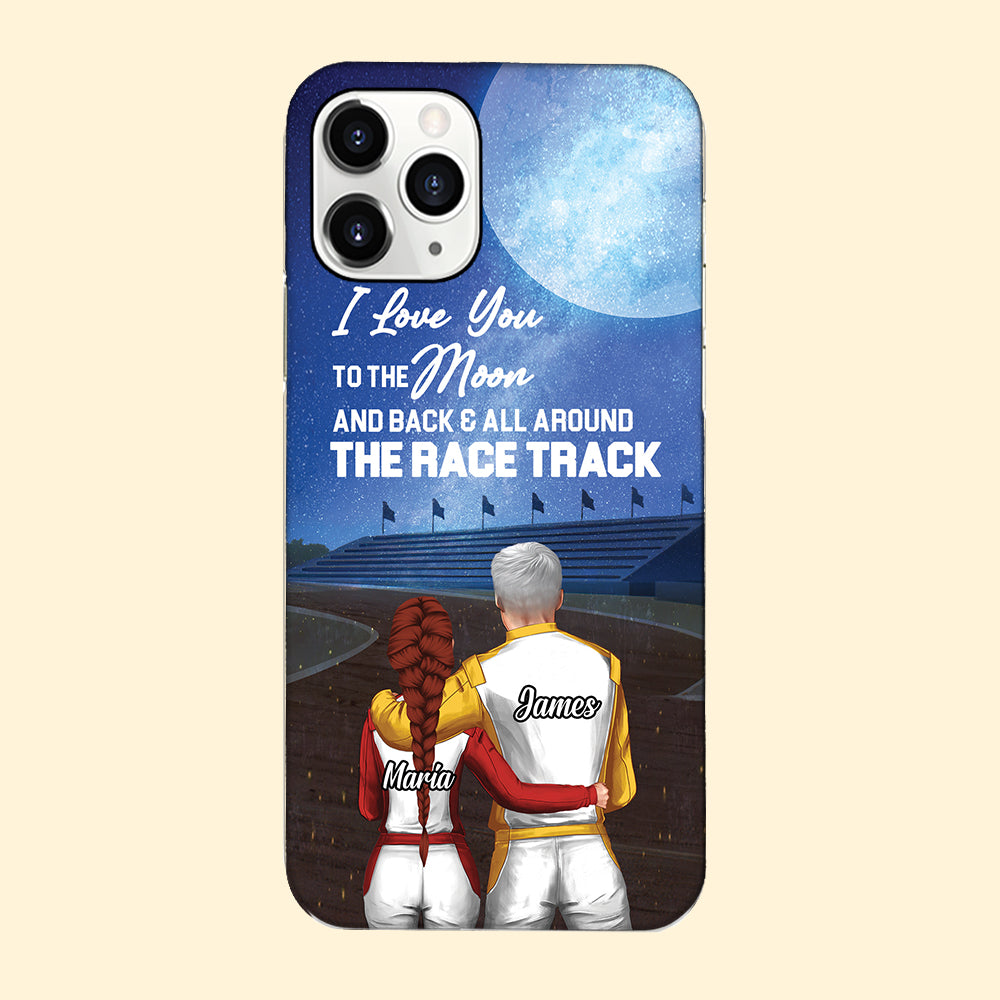 Racing Couple I love you to the moon and back - Custom Phone Case - Phone Case - GoDuckee