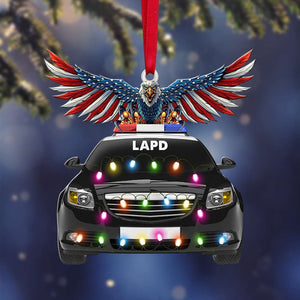 American Police With Eagle - Personalized Christmas Ornament - Ornament - GoDuckee