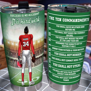 American Football Personalized Tumbler - The Ten Commandments - Tumbler Cup - GoDuckee