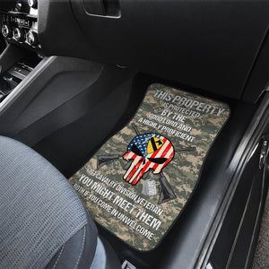 Personalized Veteran Car Mats - Custom Military Unit - This Property Is Protected By The Good Lord - Doormat - GoDuckee