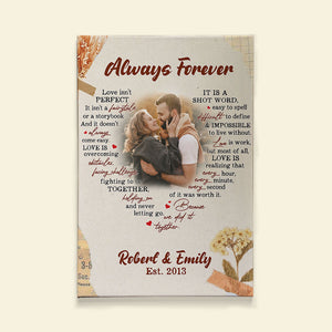 Love Isn't Always Perfect It Isn't A Fairytale Or A Storybook - Custom Couple Photo Canvas Print - Gift For Couple - Poster & Canvas - GoDuckee