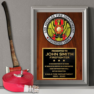 Personalized Logo Firefighter Poster - In Recognition Of 30 Years Of Dedicated Service As A Firefighter - Poster & Canvas - GoDuckee