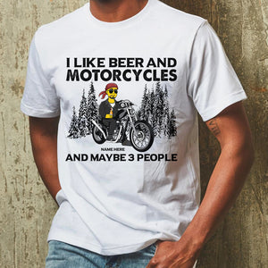 Simsonalized Gifts sHIRT Ideas For Biker I Like Beer And Motorcycles And Maybe Three People Custom Shirts - Shirts - GoDuckee