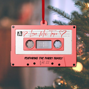 Vintage Cassette Tape Music Mix, Personalized 2 Layered Mix Ornament, Christmas Gift For Family, Couple, Friend - Ornament - GoDuckee